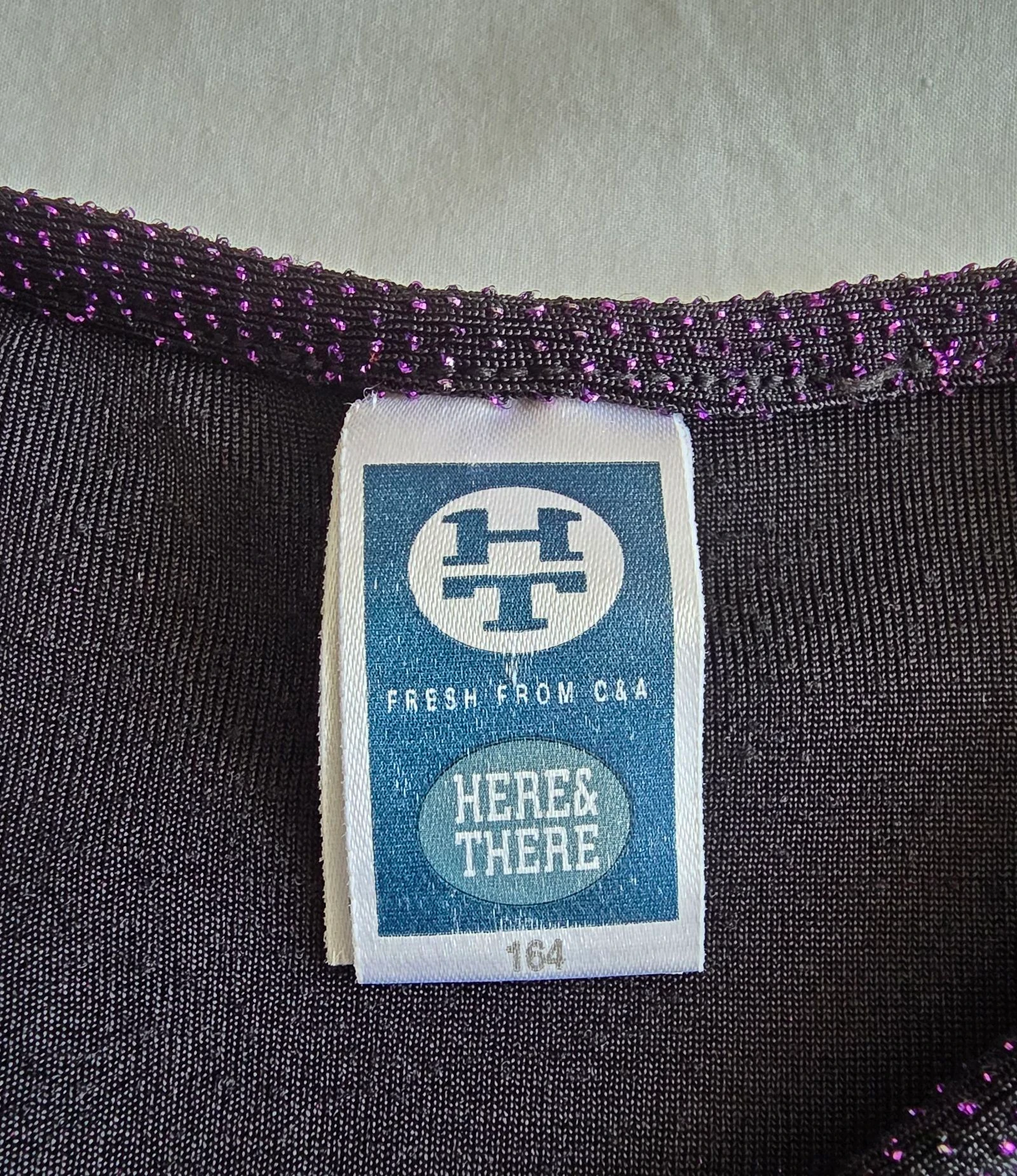 Gilet de paetês preto e roxo 14 anos 164 cm Here & There C&A bolero PP – photo 7
